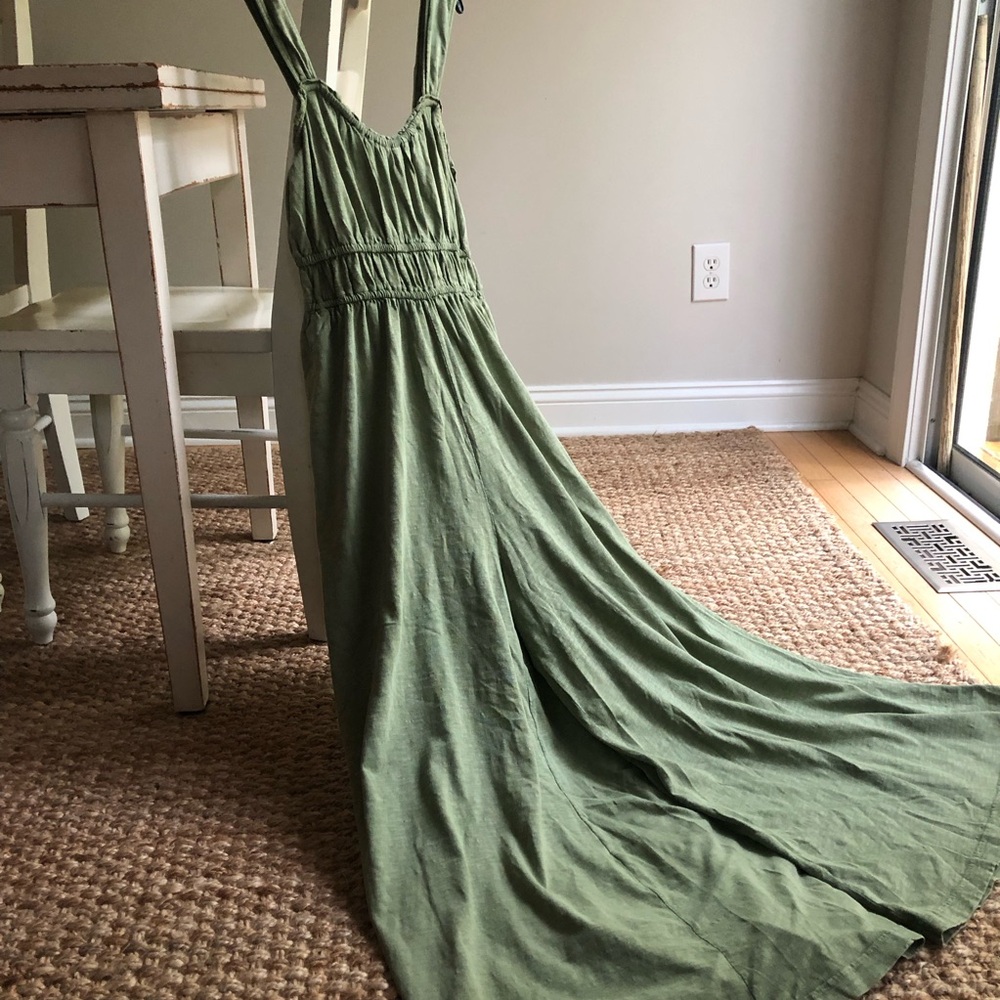 Anthropologie Sage Green Wide-Leg Jumpsuit - Picture 7 of 14